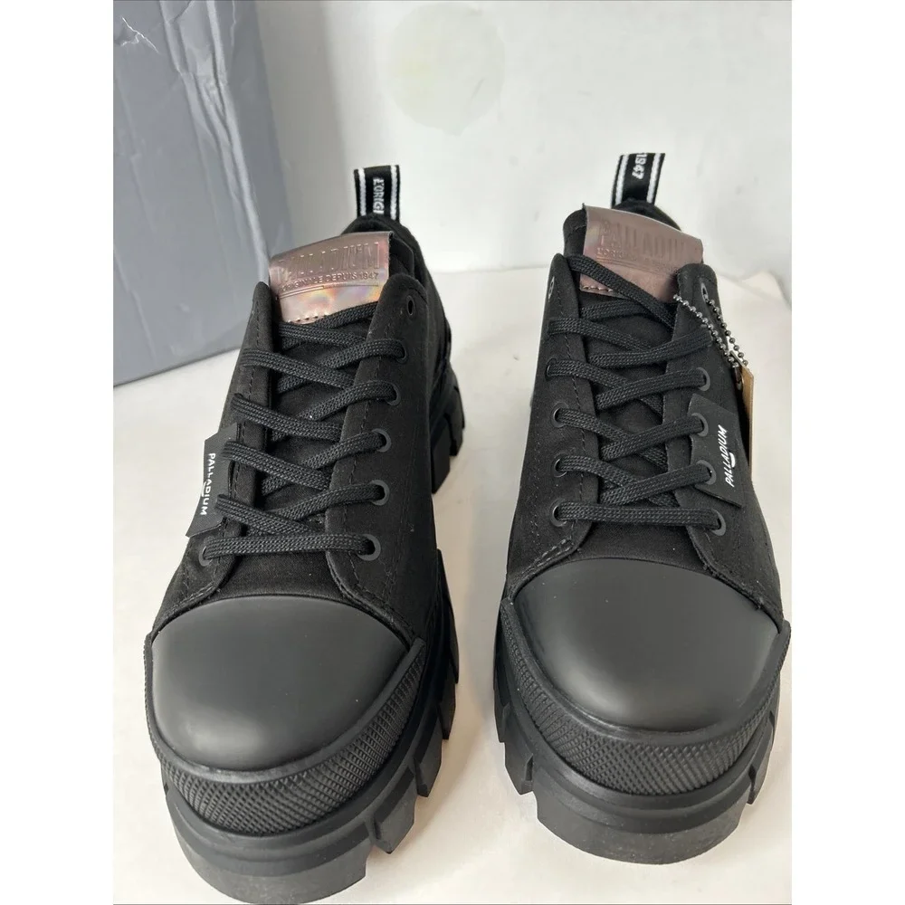 Palladium Revolt‎ Lo Tx Round Toe Platform Shoes Lace Womens Size 9 Black New